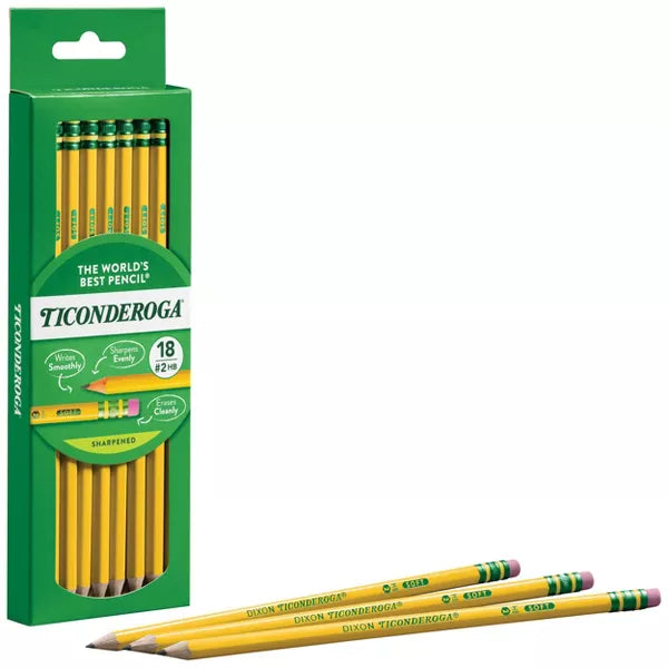 Ticonderoga #2 Pre-Sharpened Pencil, 18ct