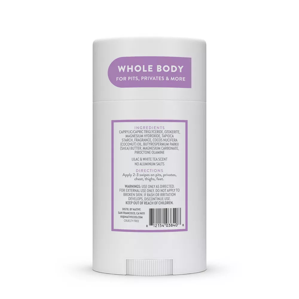 Native Whole Body Deodorant Stick - Lilac & White Tea - Aluminum Free - 2.3oz