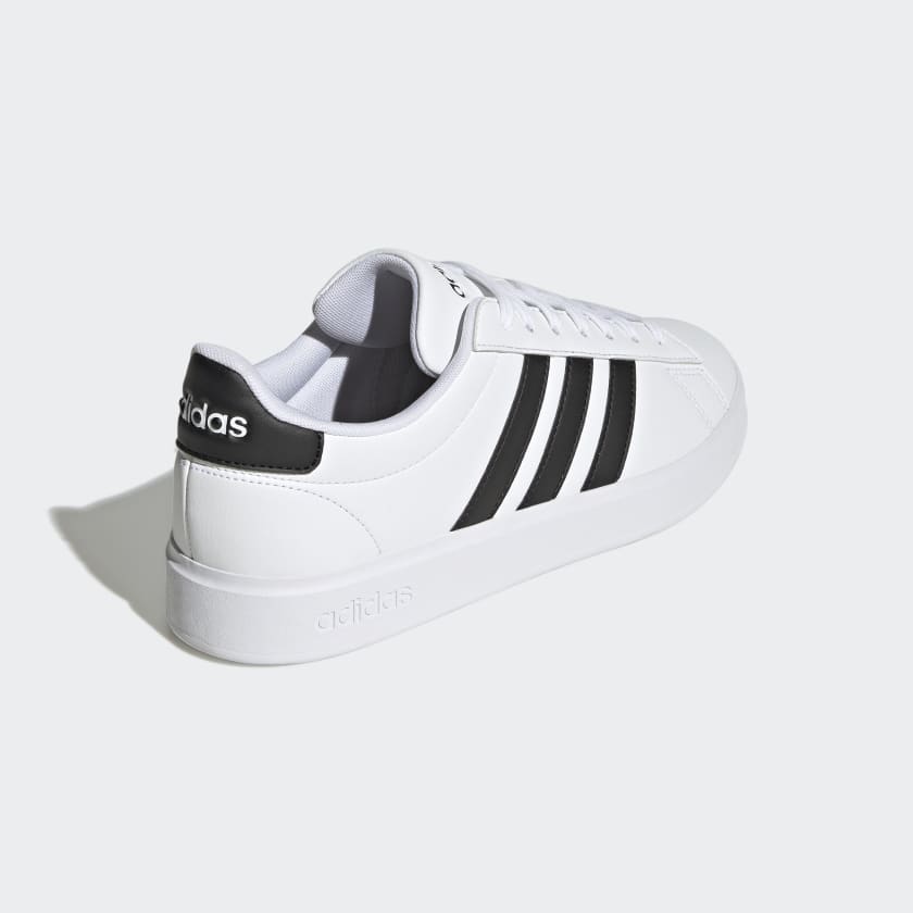 Adidas Men's Grand Court 2.0 Shoes, Cloud White / Core Black / Cloud White