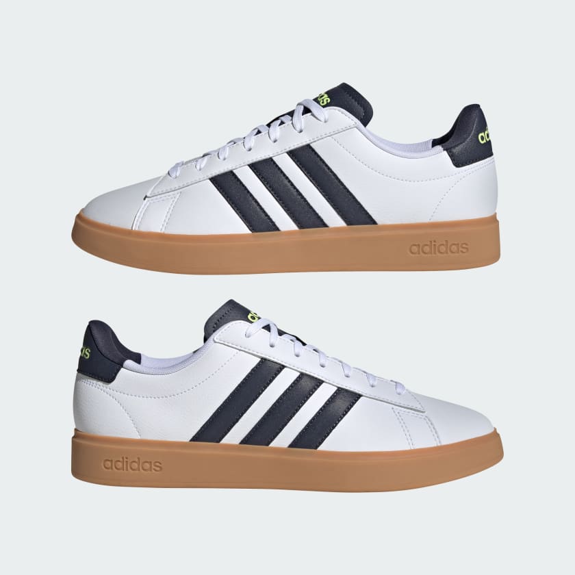 Adidas Men's Grand Court 2.0 Shoes, Cloud White / Shadow Navy / Gum