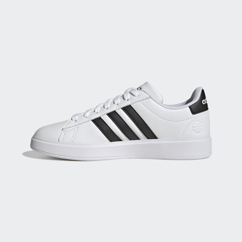 Adidas Women's Grand Court Cloudfoam Lifestyle Court Comfort Shoes, Cloud White / Core Black / Core Black