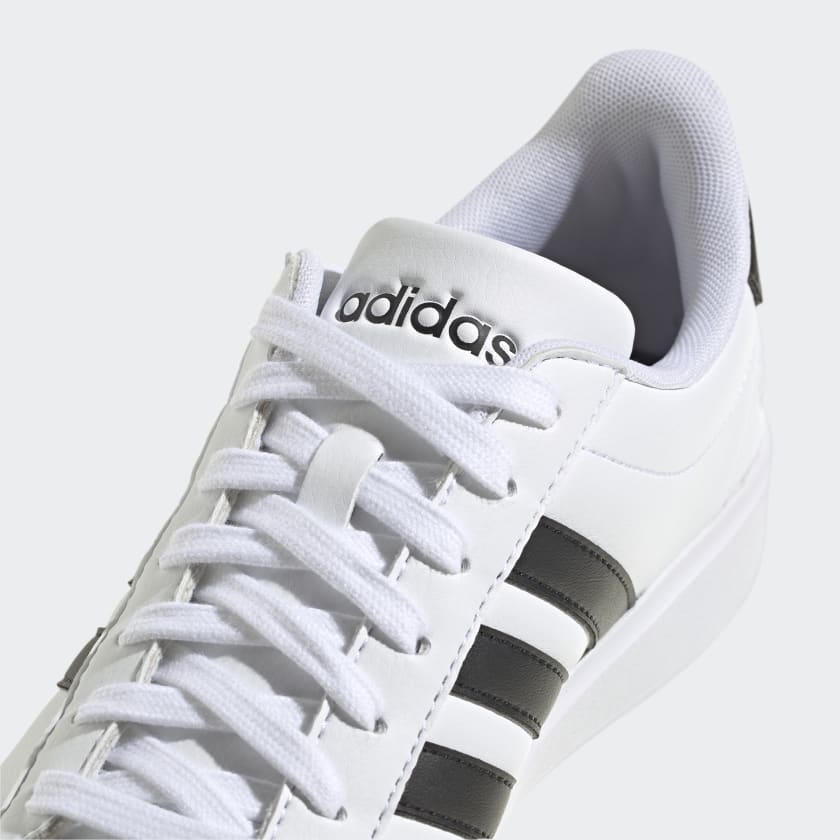 Adidas Women's Grand Court Cloudfoam Lifestyle Court Comfort Shoes, Cloud White / Core Black / Core Black