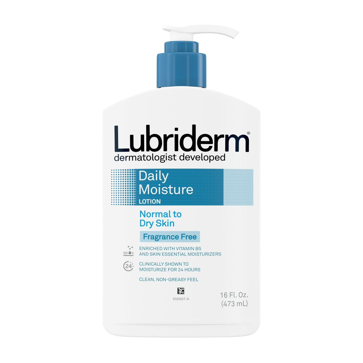 Lubriderm Daily Moisture Full Body Lotion, Fragrance-Free Moisturizer, 16 oz