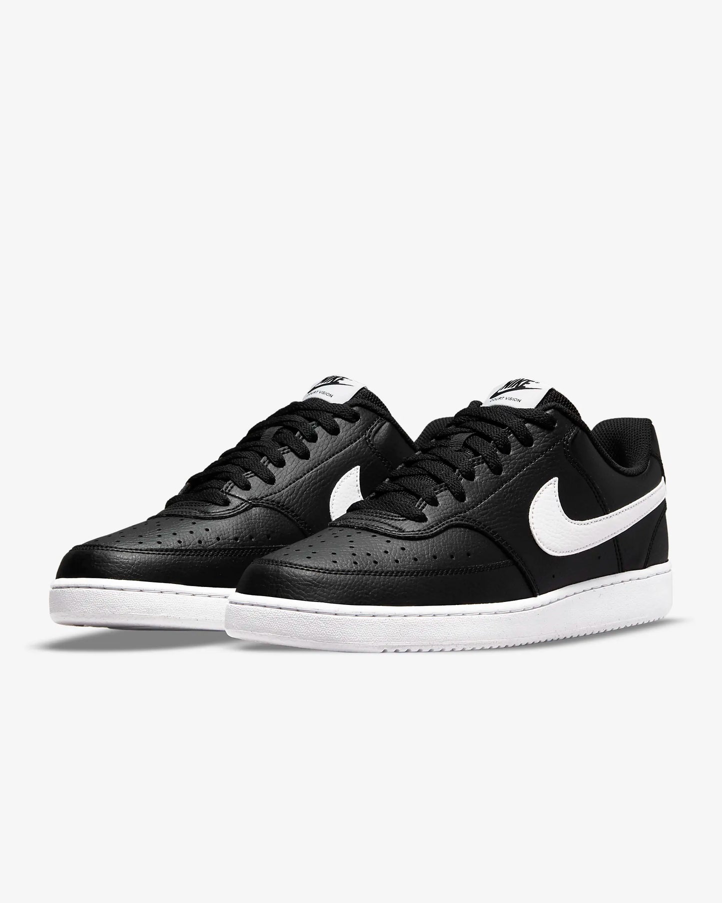 Nike Men's Court Vision Low Next Nature Shoes, Black/Black/White