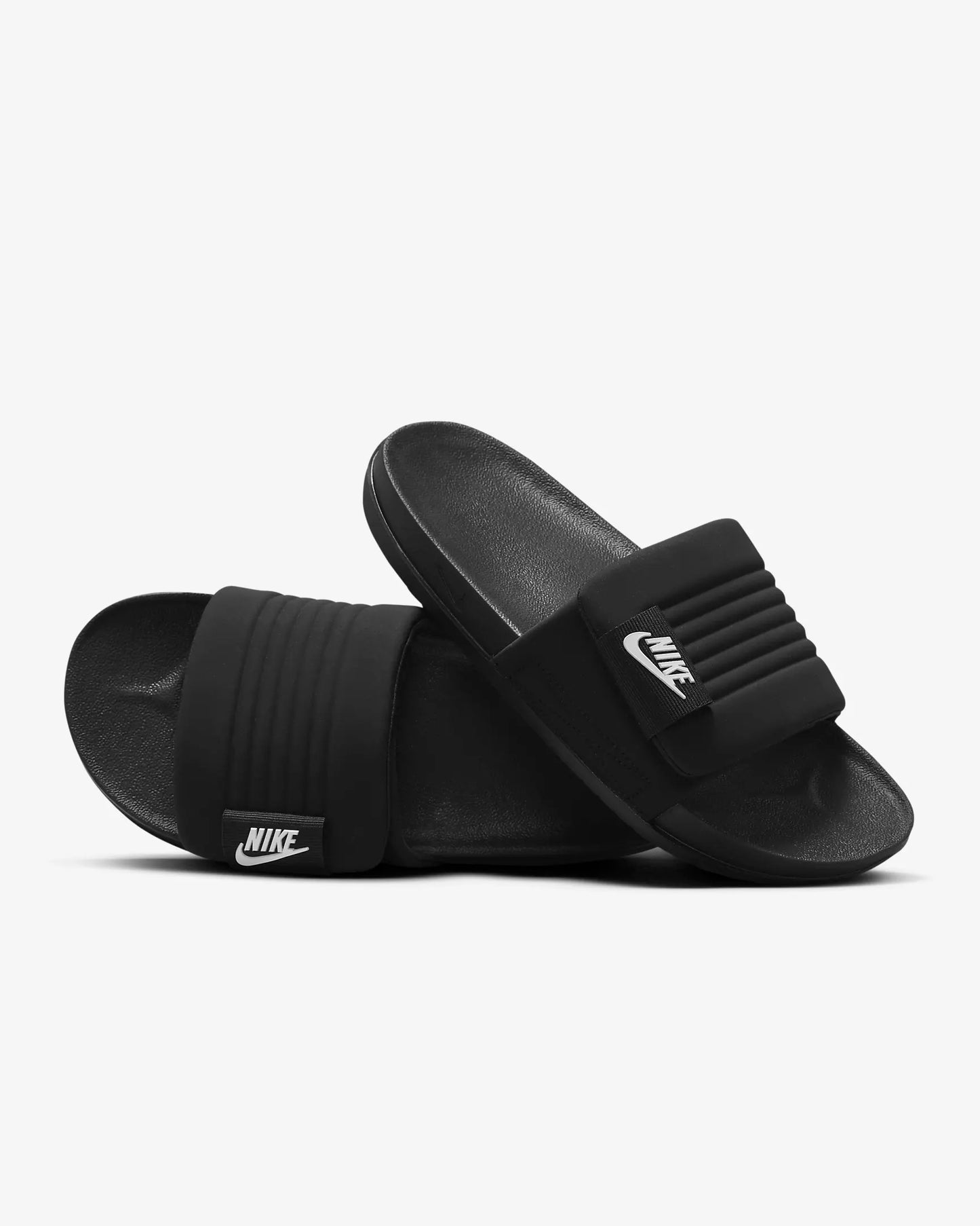 Nike Men's Offcourt Adjust Slides, Black/Black/White