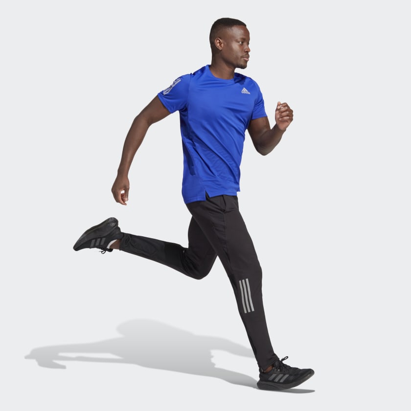 Adidas Men's Own The Run Tee, Lucid Blue / Reflective Silver