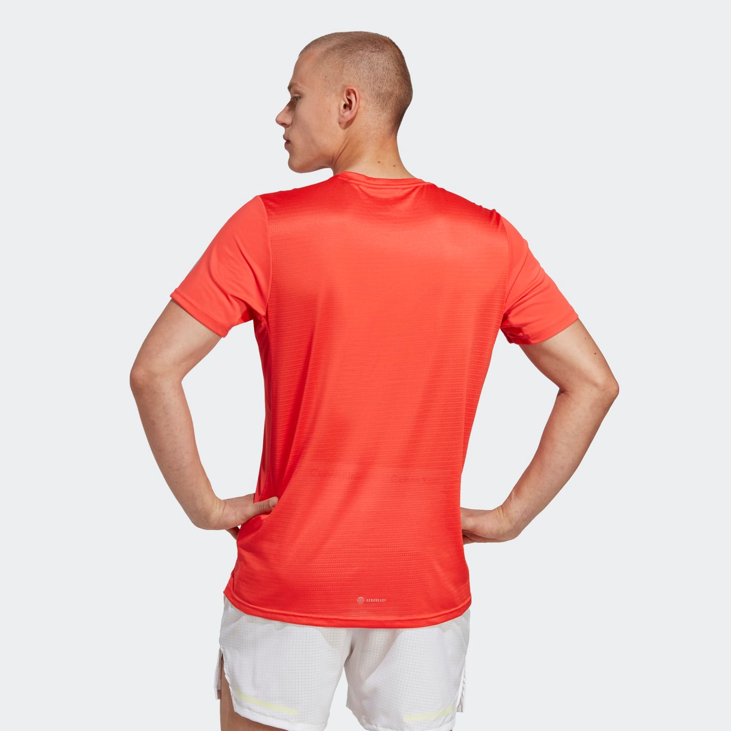 Adidas Men's Own The Run Tee, Bright Red / Reflective Silver