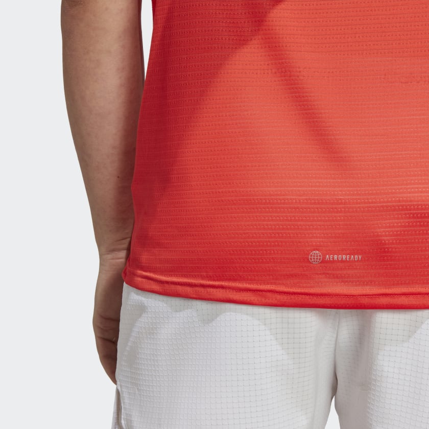 Adidas Men's Own The Run Tee, Bright Red / Reflective Silver