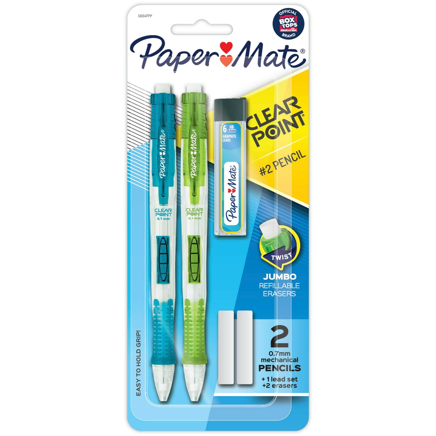 Paper Mate Clear point Mechanical Pencils, 0.7mm, #2, Fashion Barrels, 2 Count