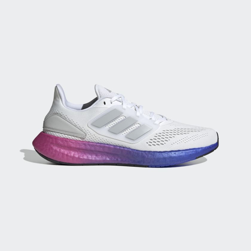 Adidas Men's Pureboost 22 Running Shoes, Cloud White / Grey Two / Lucid Blue