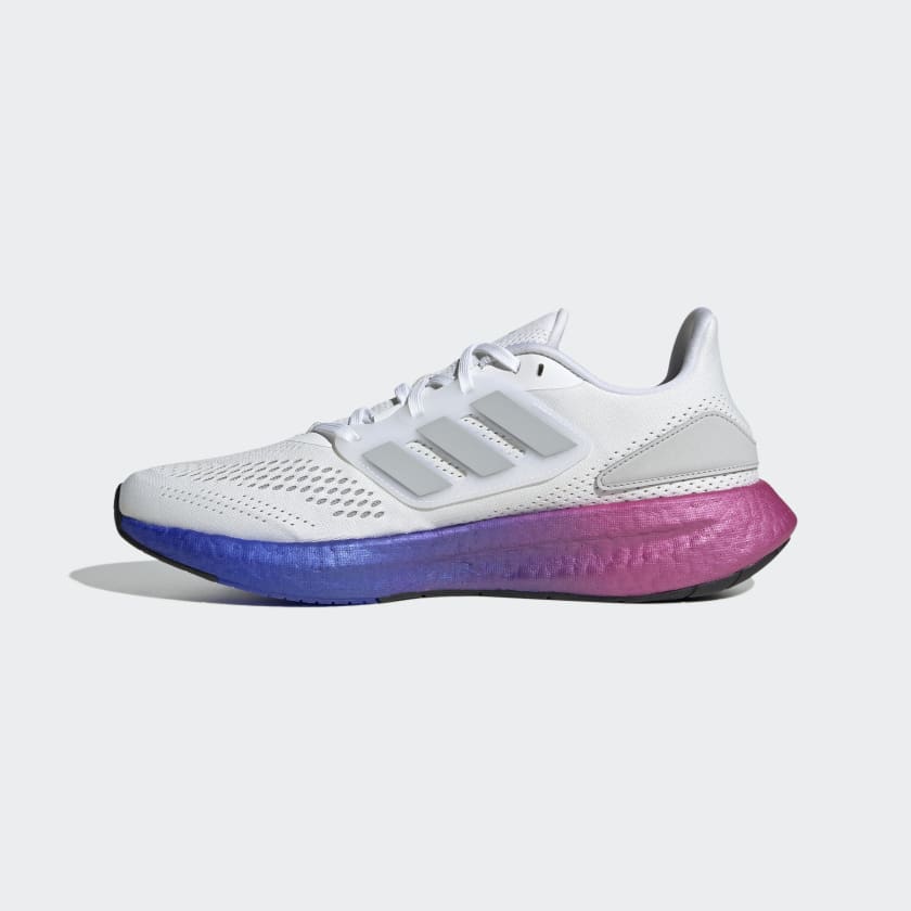 Adidas Men's Pureboost 22 Running Shoes, Cloud White / Grey Two / Lucid Blue