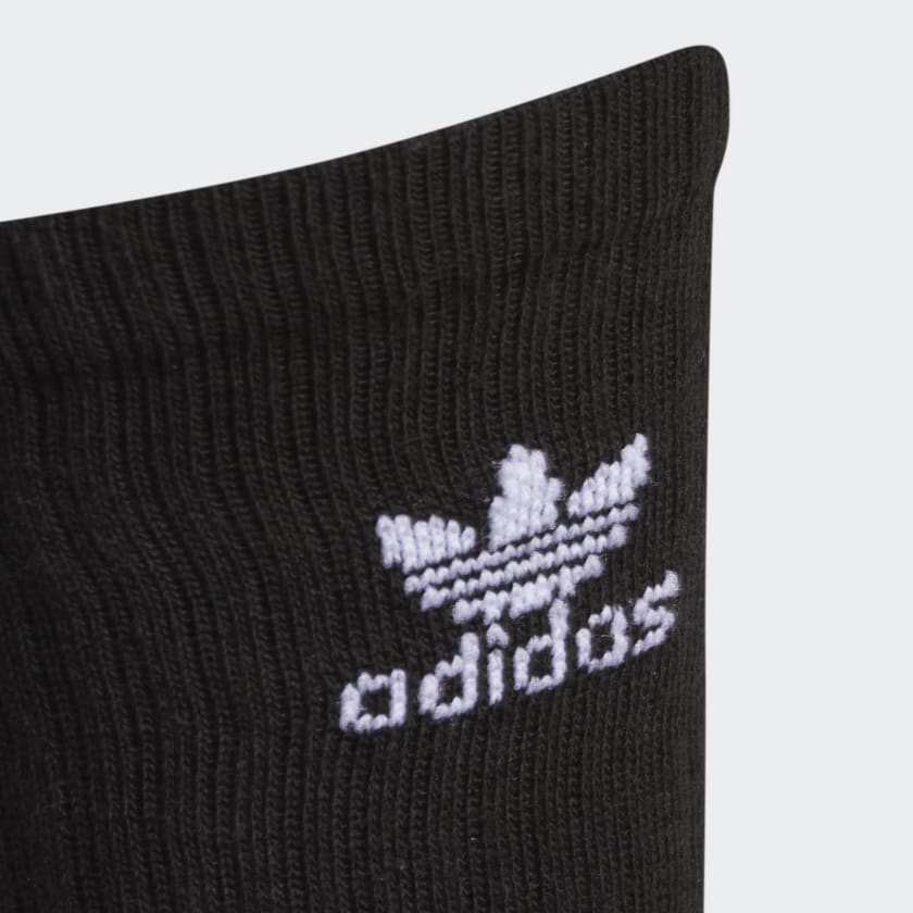 Adidas Trefoil Crew Socks 6 Pairs, Black White