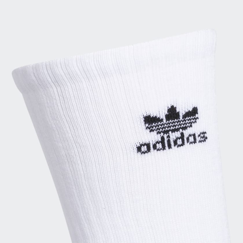 Adidas Trefoil Crew Socks 6 Pairs, White / Black