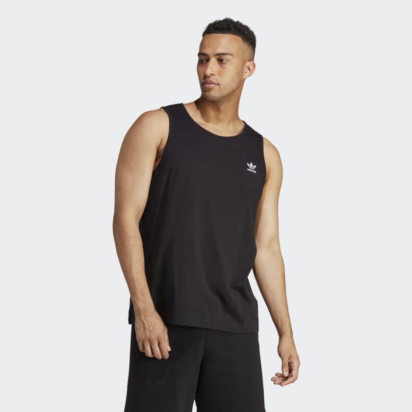 Adidas Men's Trefoil Essentials Tank Top, Black