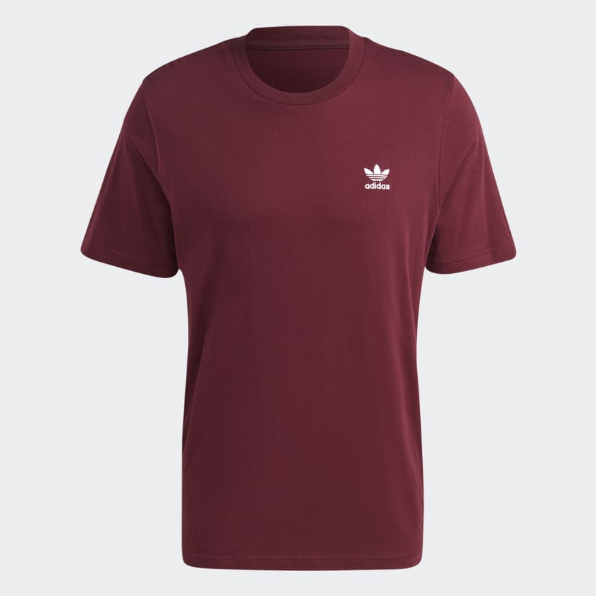 Adidas Trefoil Essentials Men's Tee, Maroon / White