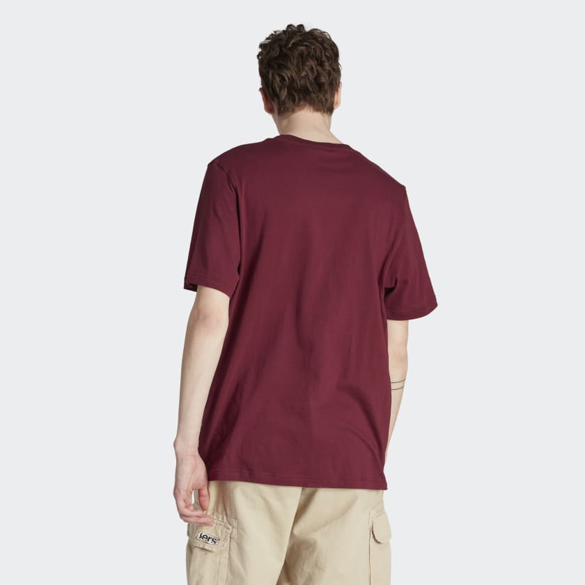 Adidas Trefoil Essentials Men's Tee, Maroon / White