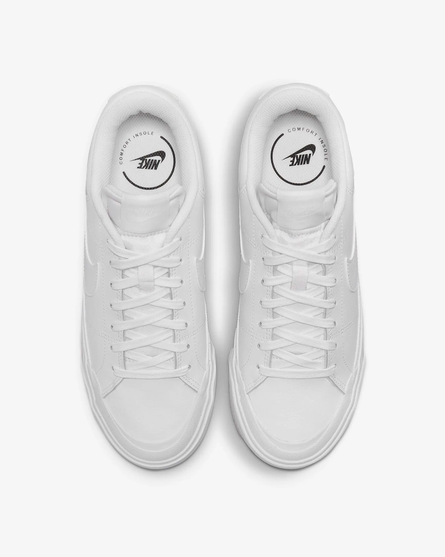 Nike Women's Court Legacy Lift Shoes, White/White/White