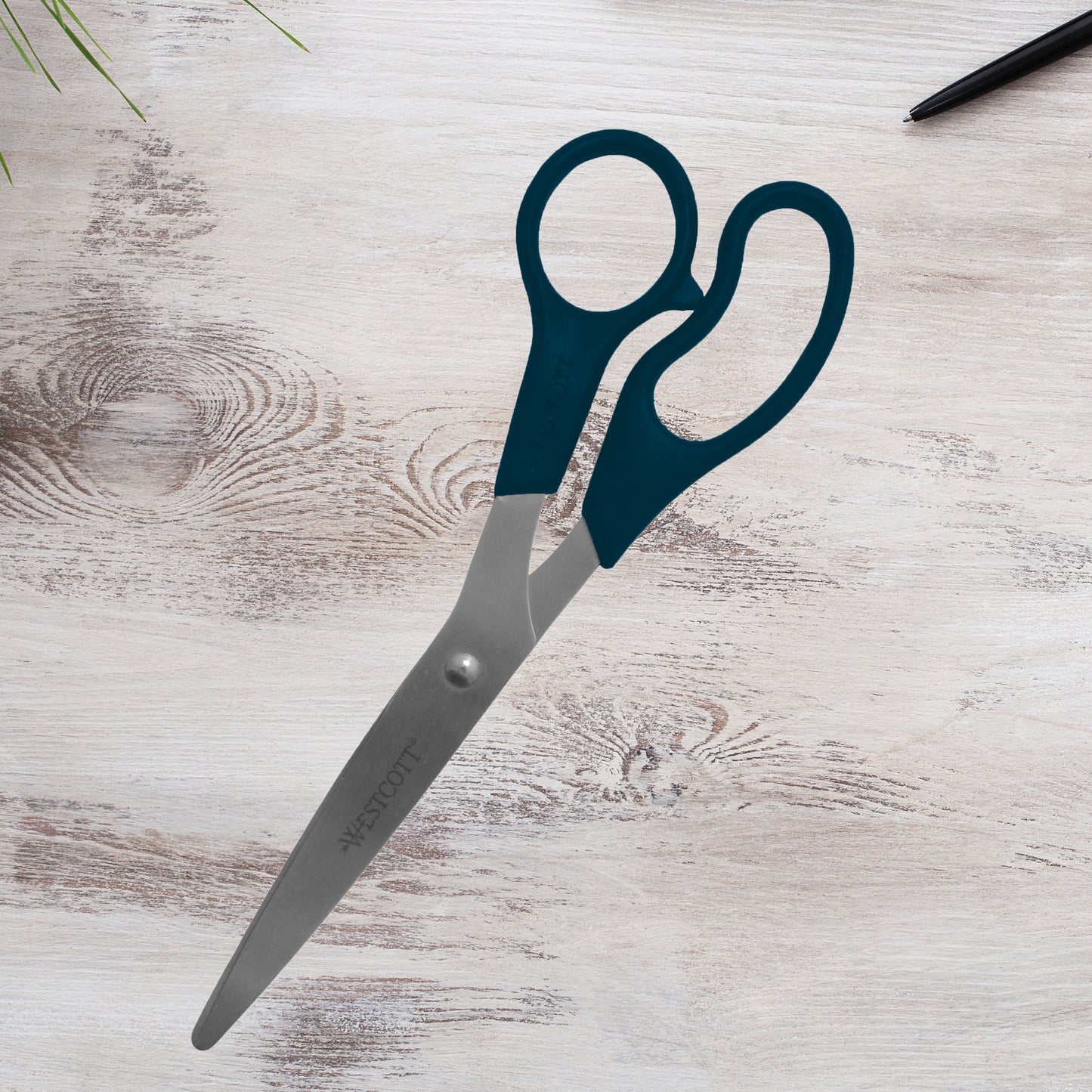 Westcott KleenEarth Recycled Scissors, 8", Stainless Steel, Straight, Black, 3-Pack