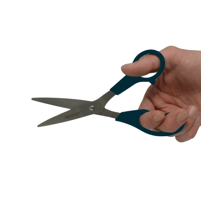 Westcott KleenEarth Recycled Scissors, 8", Stainless Steel, Straight, Black, 3-Pack