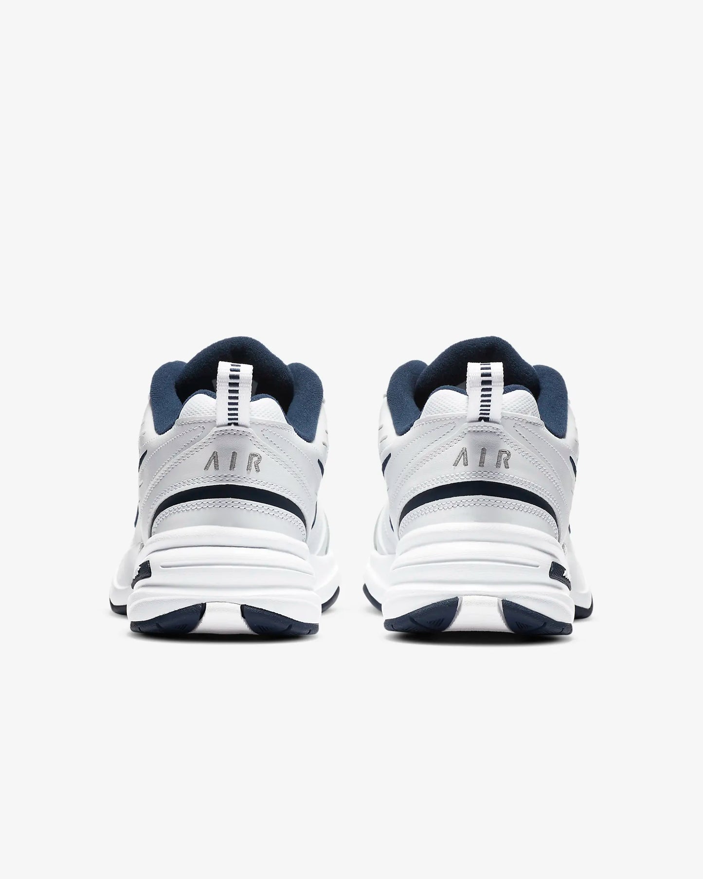 Nike Men's Air Monarch IV Workout Shoes, White/Metallic Silver