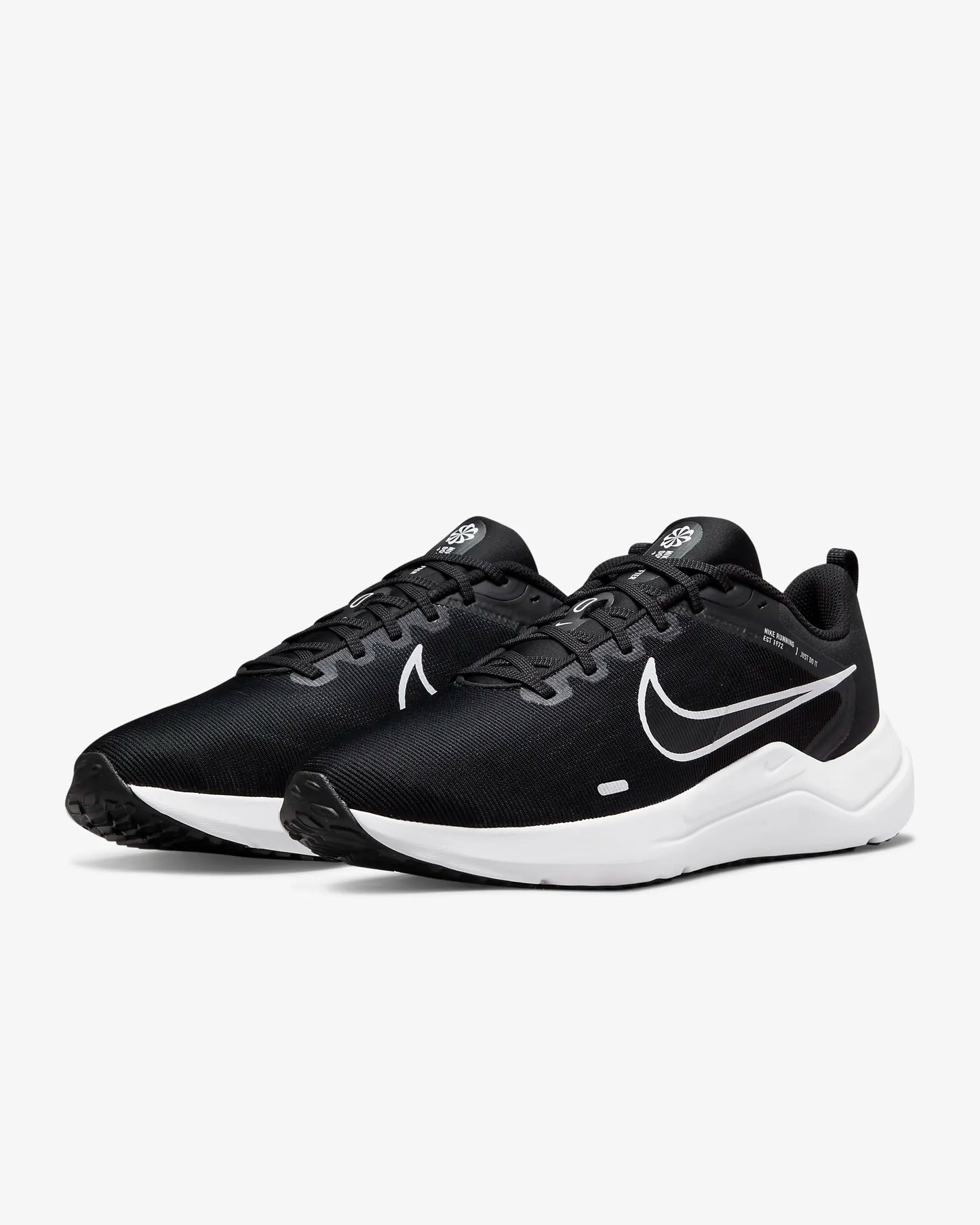 Nike Men's Downshifter 12 Road Running Shoes, Black/Dark Smoke Grey/Pure Platinum/White