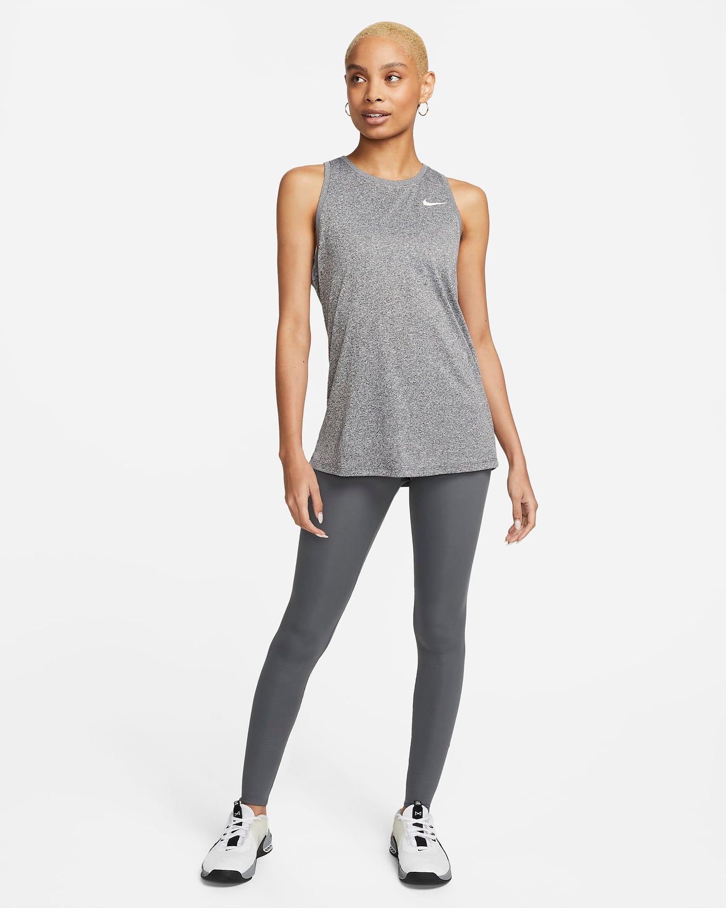 Nike Women's Dri-FIT Training Tank, Black/Pure/Heather/White