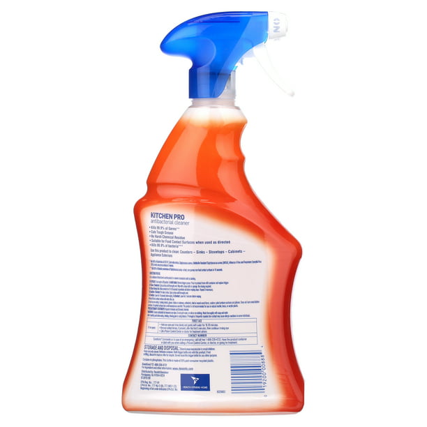 Lysol Pro Kitchen Spray Cleaner and Degreaser, Antibacterial All Purpose Cleaning Spray for Kitchens, Countertops, Ovens, and Appliances, Citrus Scent, 22oz