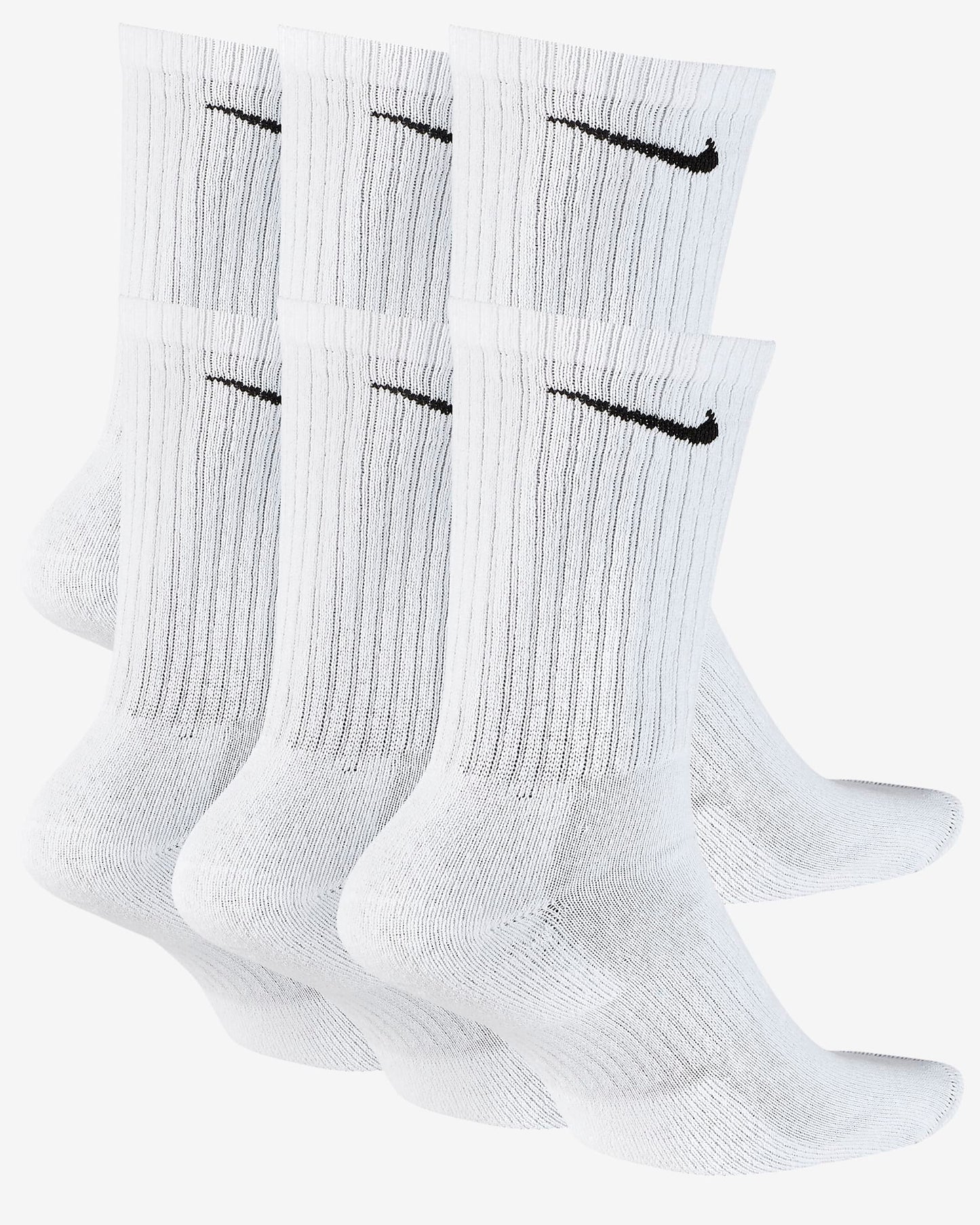 Nike Everyday Cushioned Training Crew Socks (6 Pairs), White/Black