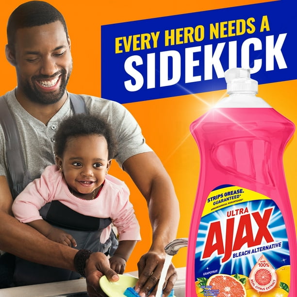 Ajax Ultra Bleach Alternative Dishwashing Liquid Dish Soap, Grapefruit Scent - 52 Fluid Ounce