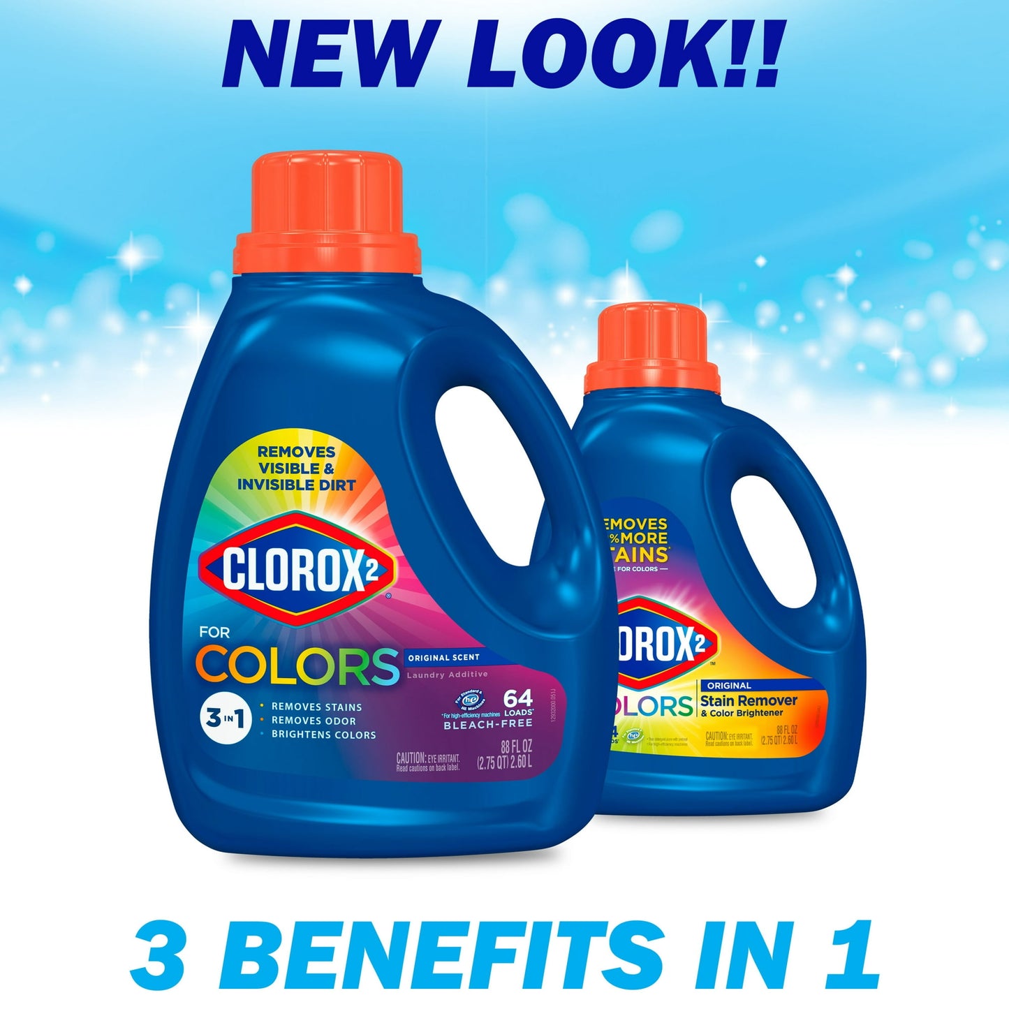 Clorox 2 Laundry Stain Remover and Color Booster, Original, 88 oz Bottle