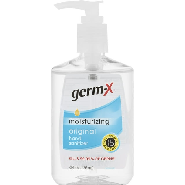 Germ-X Original Hand Sanitizer with Pump, Bottle of Hand Sanitizer, 8 fl oz