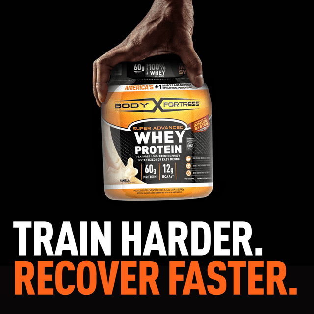Body Fortress Super Advanced Whey Protein Powder, Vanilla, 1.74 lb