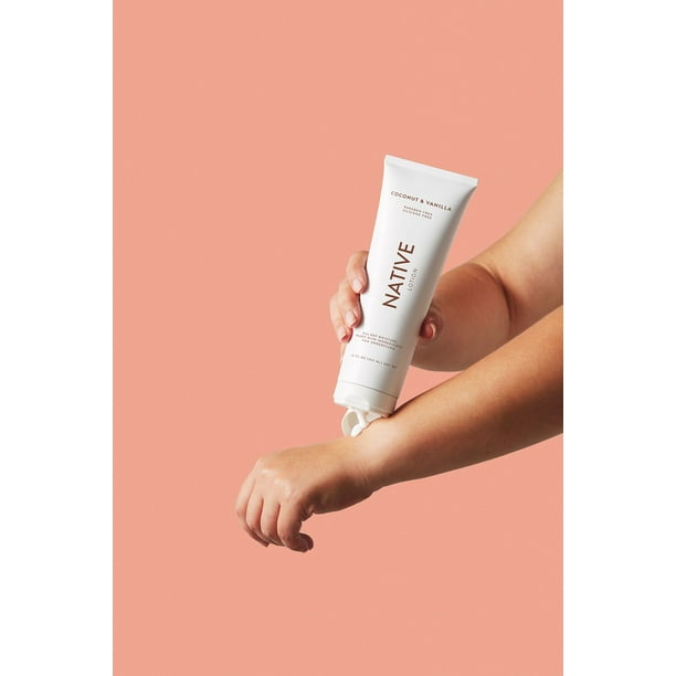 Native Natural Hand and Body Lotion, Coconut & Vanilla, Paraben Free, Silicone Free 12 oz