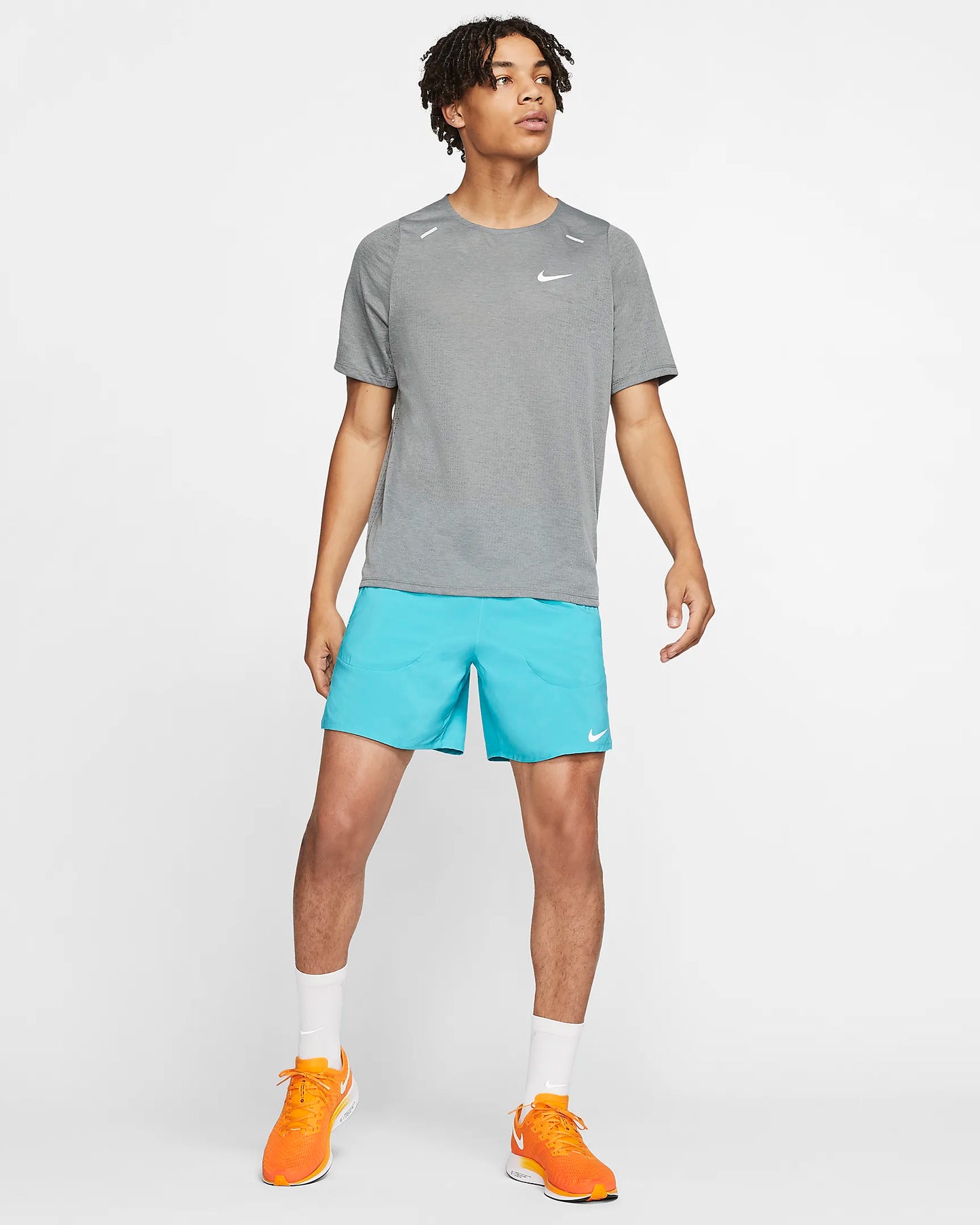 Nike Men's Rise 365 Running Top, Smoke Grey/Heather