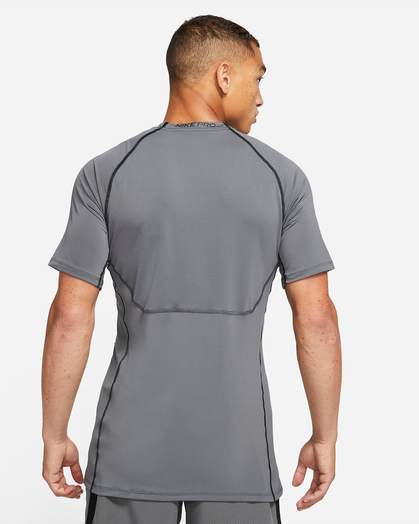 Nike Men's Pro Dri-FIT Slim Fit Short-Sleeve Top, Iron Grey/Black/Black