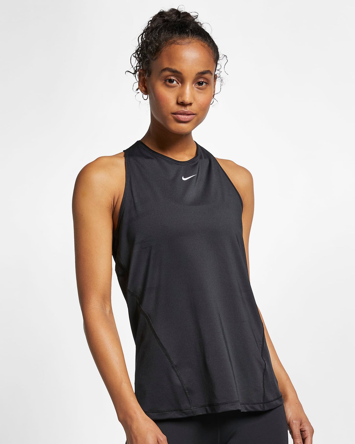 Nike Women's Pro Mesh Tank, Black/White