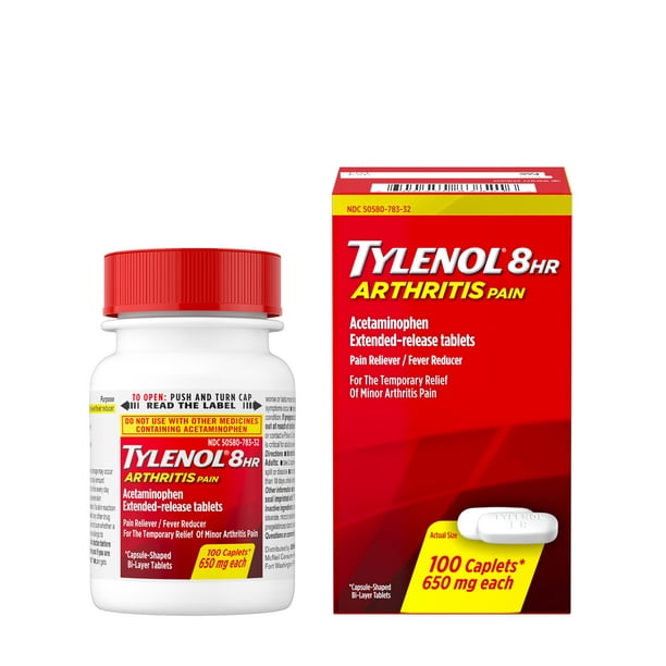 Tylenol 8 Hour Arthritis & Joint Pain Acetaminophen Caplets, 100 Count