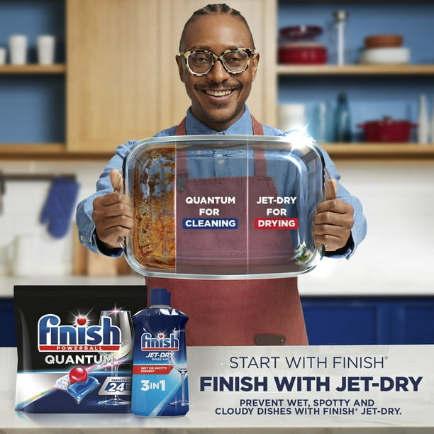 Finish Jet-Dry Rinse Aid, 32oz, Dishwasher Rinse Agent and Drying Agent