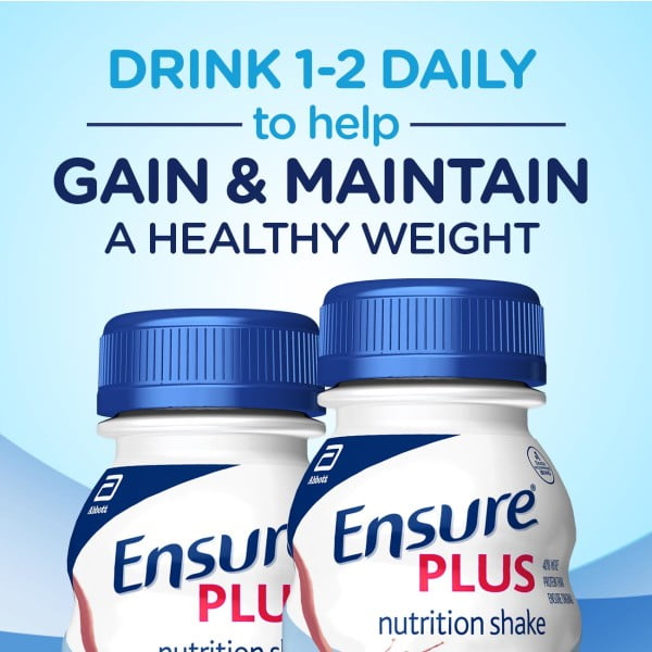 Ensure Plus Nutrition Shake with 16 grams of high-quality protein, Meal Replacement Shakes, Vanilla, 8 fl oz, 6 count