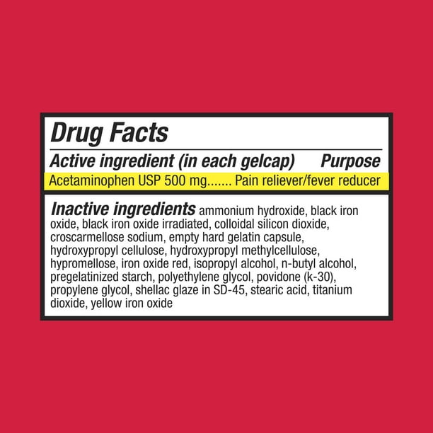 Equate Extra Strength Acetaminophen Pain Reliever Gelcaps, 500 mg, 225 Count