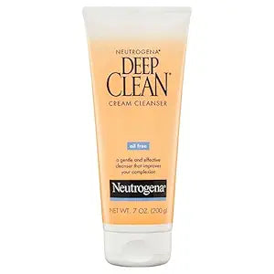Neutrogena Deep Clean Daily Facial Cream Cleanser with Beta Hydroxy Acid to Remove Dirt, Oil & Makeup, Alcohol-Free, Oil-Free & Non-Comedogenic, 7 fl. oz