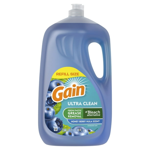 Gain Ultra Dish Washing Liquid Dish Soap, Honey Berry Hula Scent, 90 fl oz