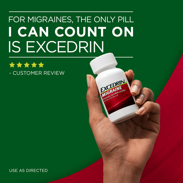 Excedrin Migraine Medicine Caplets for Migraine Headache Relief, 100 Count
