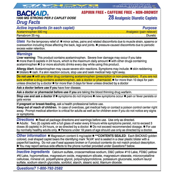 Backaid Max Maximum Strength Pain Relief Caplets, 28 CT