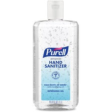 PURELL; Advanced Hand Sanitizer Gel - Clean Scent - 33.8 fl oz (1000 mL) - Flip Top Bottle Dispenser - Kill Germs - Hand - Clear - 1 Each
