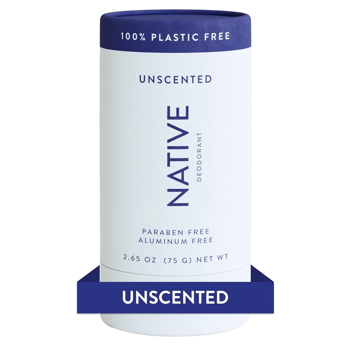 Native Plastic Free Deodorant - Unscented - Aluminum Free - 2.65 oz