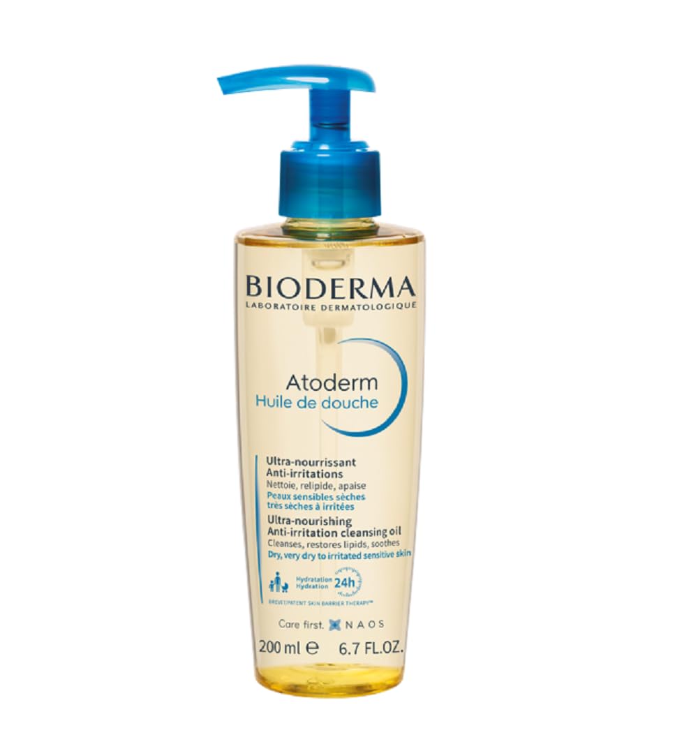 Bioderma Atoderm Shower Oil, Cleansing Oil For Face & Body, Nourishing Cleansing Oil