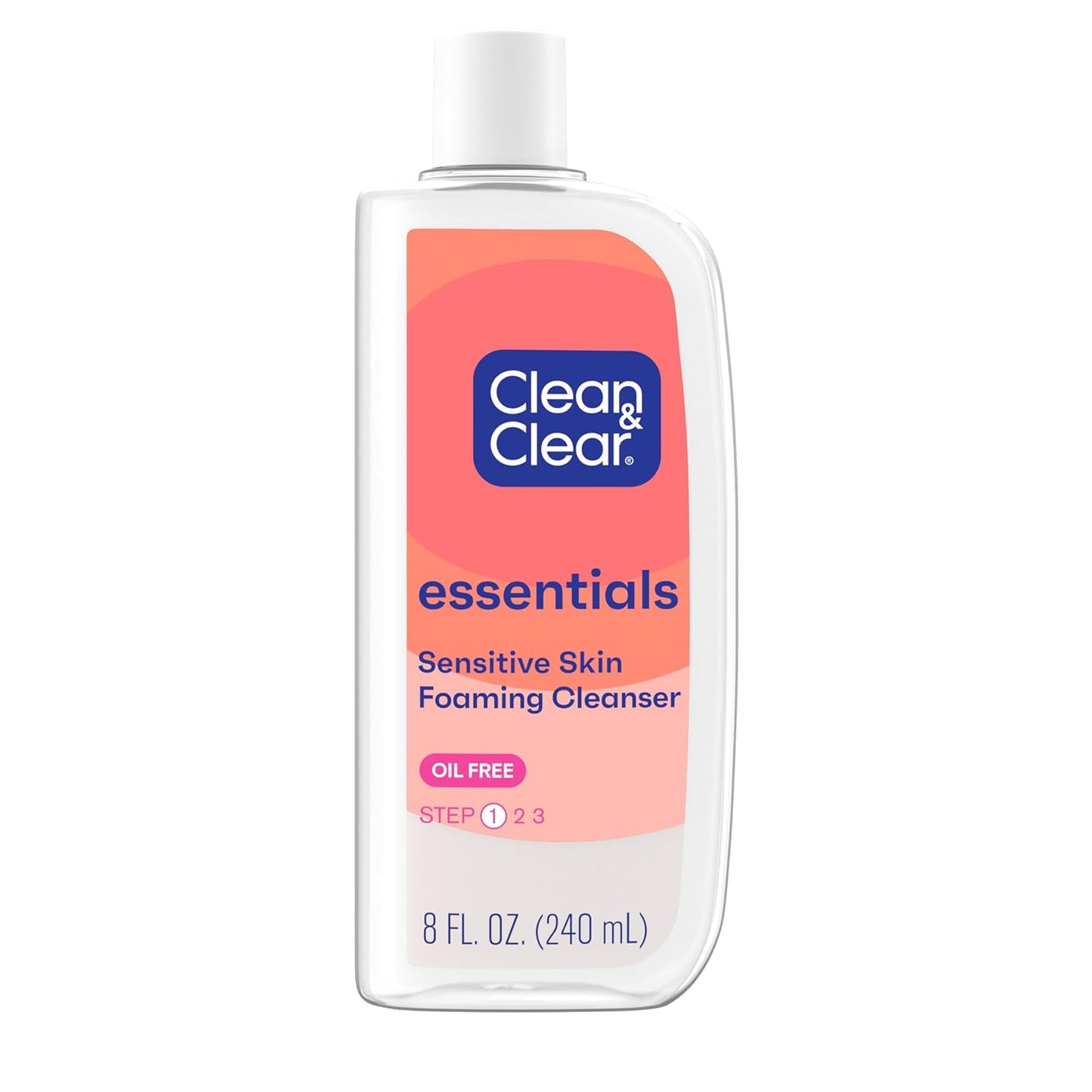 Clean & Clear Essentials Foaming Facial Cleanser, Oil-Free Daily Face Wash with Glycerin to Remove Acne Breakout-Causing Dirt, Oil & Makeup Without Over-Drying, 8 Fl Oz (Packaging may vary)