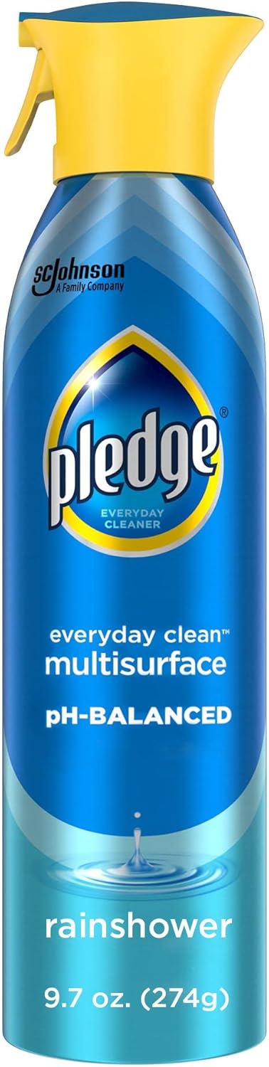 Pledge Everyday Clean Multi Surface Cleaner Spray, pH Balanced to Clean 101 Surfaces, Rainshower Scent, 9.7 oz (Pack of 1)