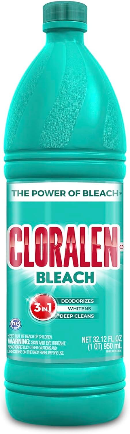 Cloralen - Household Cleaning Liquid Bleach, 3-In-1 High-Performance Multisurface And Multipurpose Laundry, Bathroom And Kitchen Cleaner - Regular (32.12 oz)